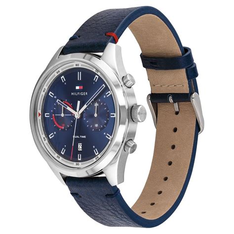 Buy Online Tommy Hilfiger Blue Dial Leather Strap Watch for Men ...