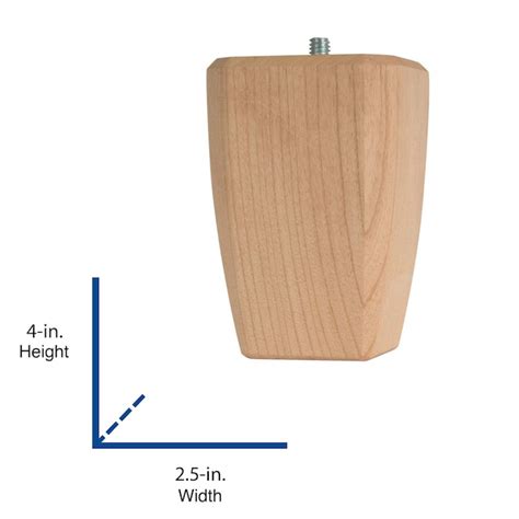 Waddell 2.5-in x 4-in Bun feet Ash Wood Sofa leg in the Table Legs ...