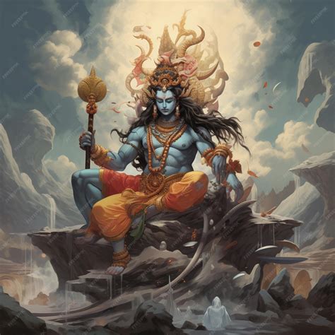 Premium Photo | Lord shiva and vishnu are having fun Ai generated art