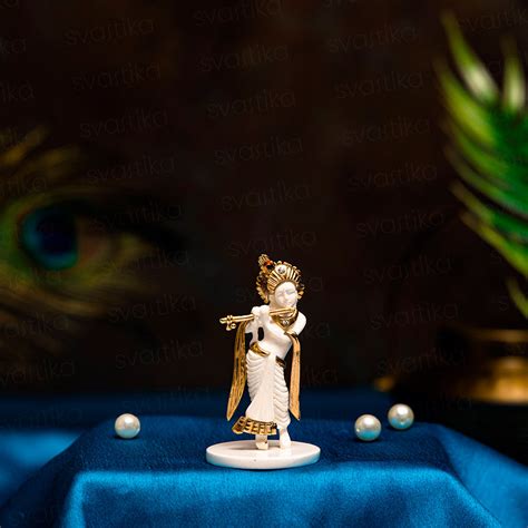 2.5" Standing Krishna Idol for Car Dashboard | Lord Kirshna Playing Fl