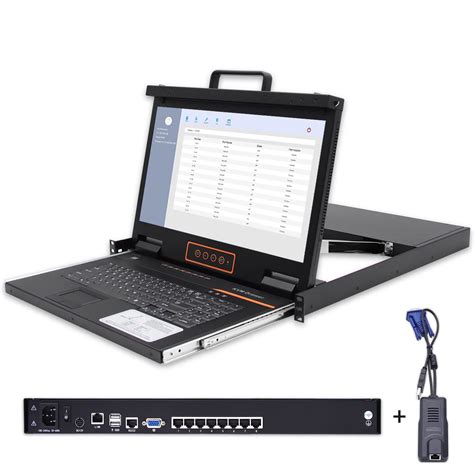 Buy IP KVM Console 18.5-Inch Monitor, 8-Port Cat5 Rack Mount KVM Drawer ...