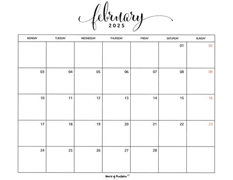 February 2025 Calendar Printable PDF Template With Holidays