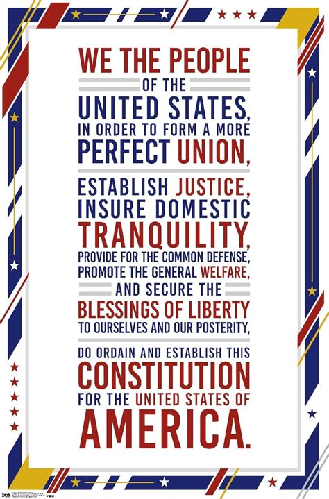 TrendsInternational USA Constitution Preamble Wall Poster - 22.375 in x ...