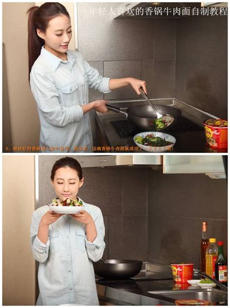 烹煮汤和从厨房勺子中尝食的年轻女高清图片下载-正版图片503369938-摄图网