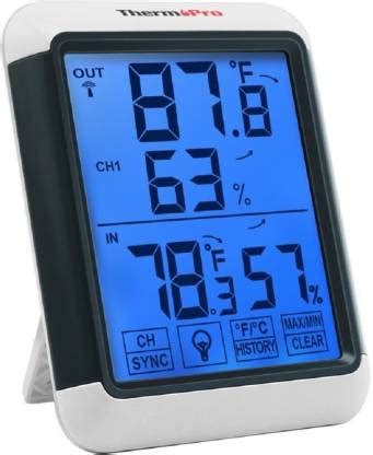 Thermopro TP55 Digital Thermometer Hygrometer with Touchscreen and ...