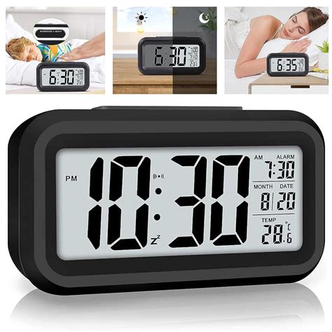 Buy DINACO Digital Clock Smart Alarm with Date & Indoor Temperature ...