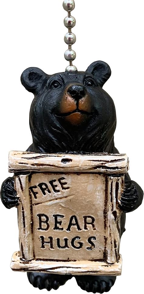 Buy Large Rustic Free Bear Hugs Black Bear Ceiling Fan Pull Chain ...
