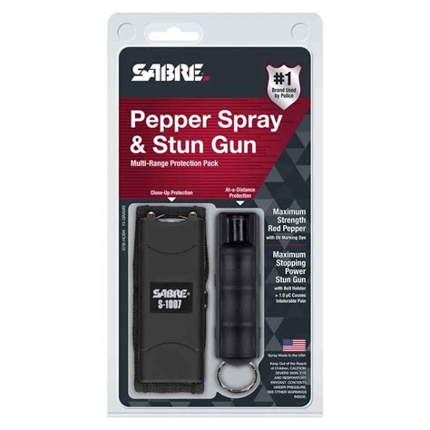 SABRE Pepper Spray and Stun Gun Multi-Range Protection Pack - 0.54oz ...