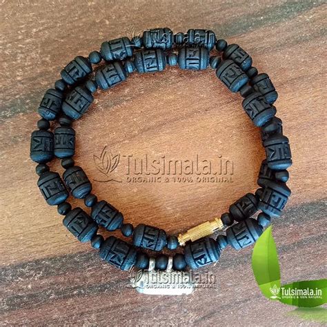 Shri Narasimha Pure Silver Kavacha Krishna Tulsi Kanthi Mala - Tulsi Mala