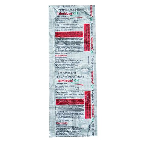 Telmiduce - CH 40 mg/12.5 mg - Strip of 10 Tablets : Amazon.in: Health ...