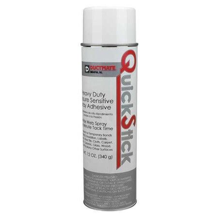 Ductmate Spray Adhesive, 12 oz, Aerosol Can, Begins to Harden in 0 sec ...