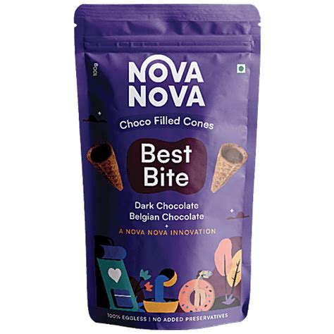Buy Nova Nova Best Bite Choco Filled Cones - Dark & Belgian Chocolate ...