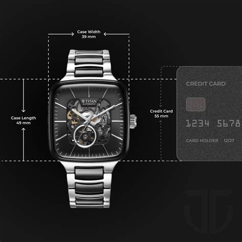 Buy Online Titan Ceramic Fusion Automatic Square Black Dial Silver Dual ...