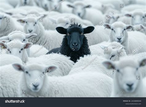 Black Sheep Herd White Sheep Foto stock 2416896949 | Shutterstock in ...