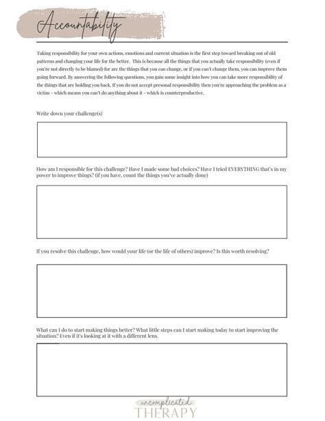Image result for Accountability in Recovery Worksheets