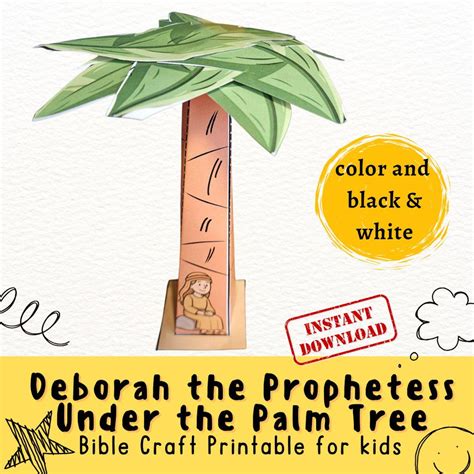 Deborah Under the Palm Tree – 3D Printable Bible Craft, Judges Activity for Kids, Sunday School ...