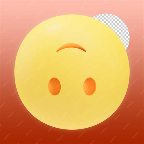 Premium PSD | Upside down emoticon 3d illustration