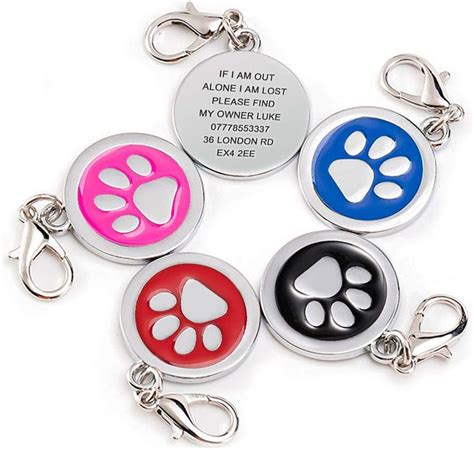 Buy howson london Personalised Engraved 25mm Colourful Tag for Cat Dog ...
