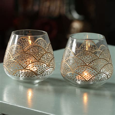 Elegant votive with gold Paint (Set of 2) – Revive Home