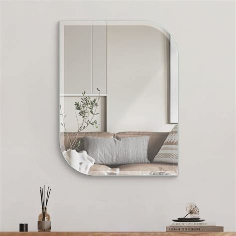 Frameless Asymmetrical Rectangular Beveled Mirror for Living room and ...