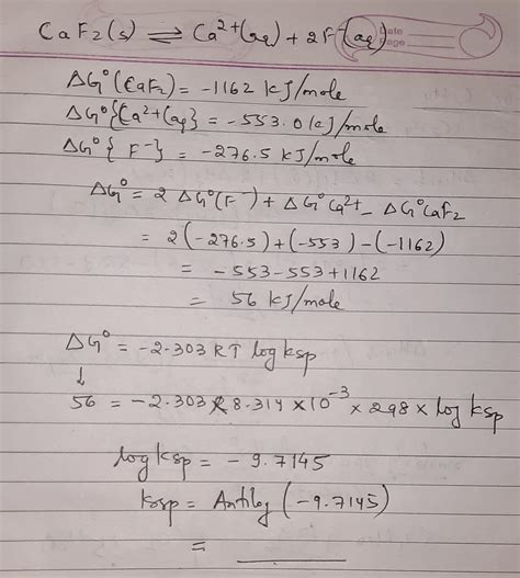 I am not getting correct answer .\ni have used firmyla del g = rt ln ...