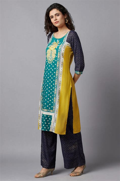 Buy Green Ethnic Festive kurta and Palazzo Set Online for Woman | Shop ...