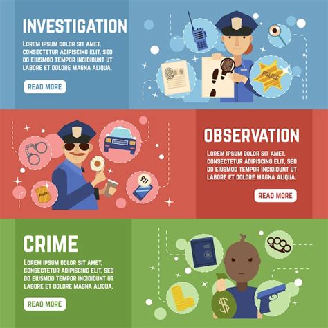 Private Detective Banner Set | Kostenlose Vektor