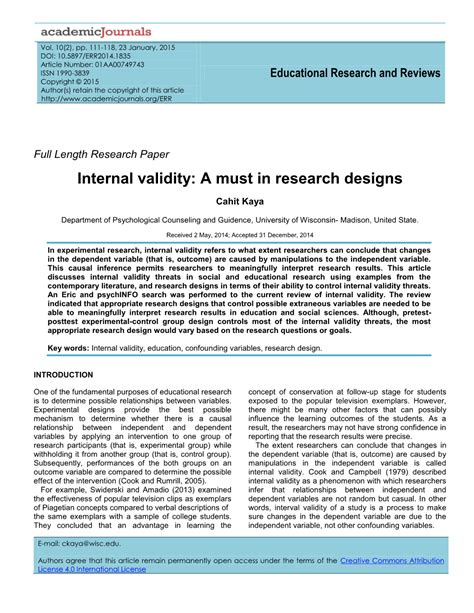 Image result for Internal validity Definition