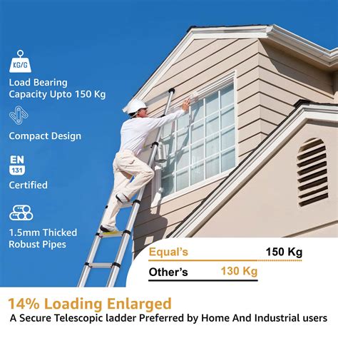 22ft Double Telescopic Ladder (A-Type & Extension, 150kg) | Equal