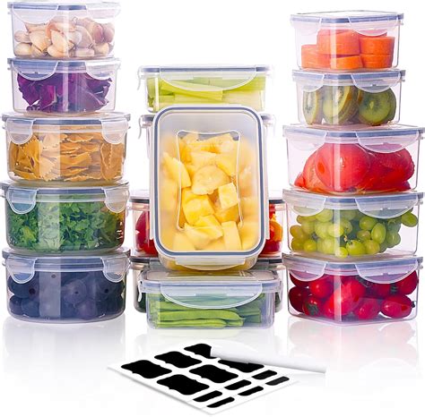 Buy Large Plastic Food Storage Container with lid, CASA LINGO Meal Prep ...