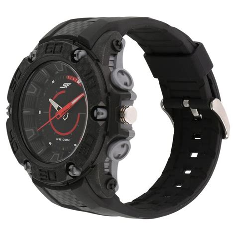 Buy Online SF Quartz Analog Black Dial Plastic Strap Watch for Men ...