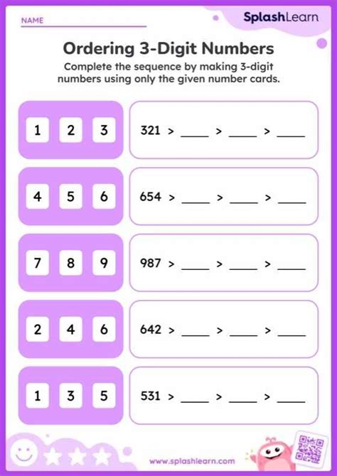 Image result for Ordering 3-Digit Numbers Worksheet