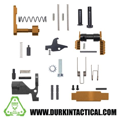 Orange AR-15 Lower Parts Kit Except Trigger, Hammer, and Grip - Durkin Tactical