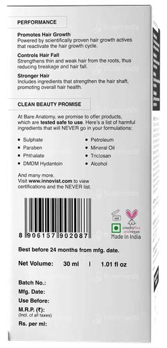 Bare Anatomy Advanced Hair Growth Serum 30ml - Uses, Side Effects ...
