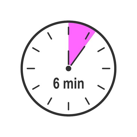 Timer icon with 6 minute time interval. countdown clock or stopwatch ...