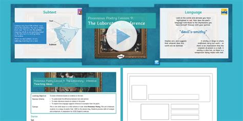 Poisonous Poetry Lesson 9: The Laboratory - Inference