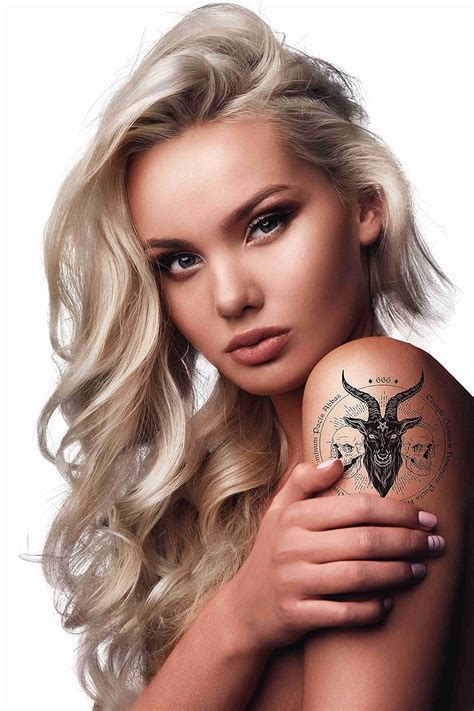 Dopetattoo Dark Goat Skull Temporary Tattoo - 6 Sheets India | Ubuy
