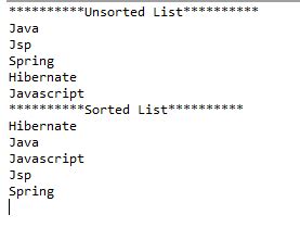 Image result for Sorting Algorithm Java ArrayList Sorting Name