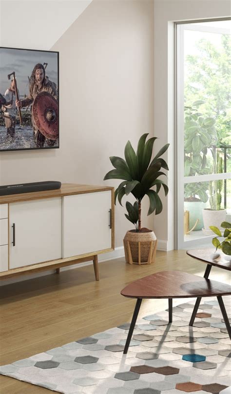 Download wallpaper Yamaha, sound bar, scandinavian living room design ...