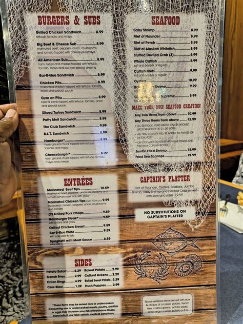 Menu at Captain Steve's Family Seafood Restaurant, Harrisburg, State Hwy 49