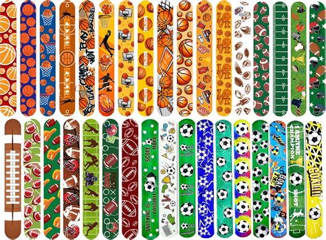 34 PCs Slap Bracelets Slap Wrist Bands with 34 Designs Pattern Colorful ...
