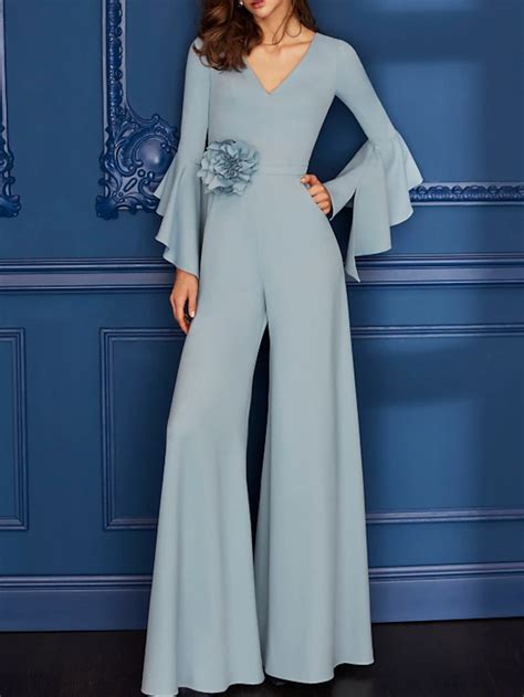 Jumpsuits Minimalist Elegant Engagement Formal Evening Dress V Neck ...