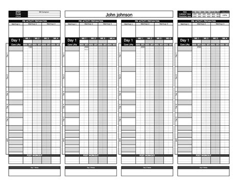Strength Training Program Template 的图像结果