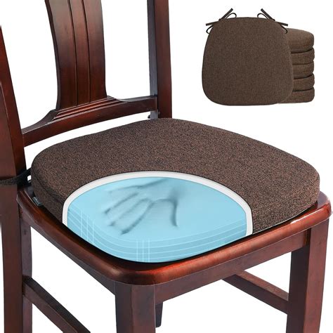 Amazon.com: SINOSSO 6 Pack Memory Foam Chair Cushions for Dining Chairs ...