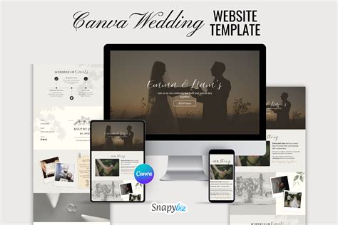 Canva Wedding Website Editable Template Graphic by SnapyBiz · Creative ...