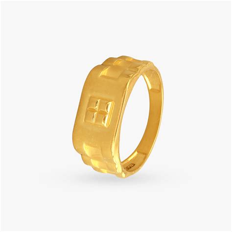Bold Geometry Gold Finger Ring for Men