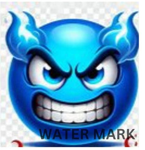 Angry Blue Emoji Digital Download Printable Clipart Instant Download ...