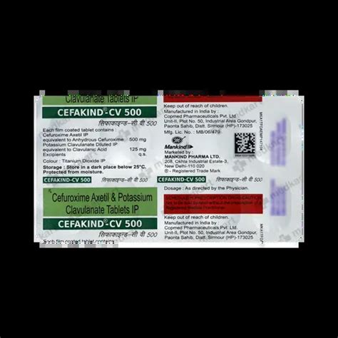 CEFAKIND CV 500MG TABLET 10'S Price, Uses, Side Effects & Substitutes ...