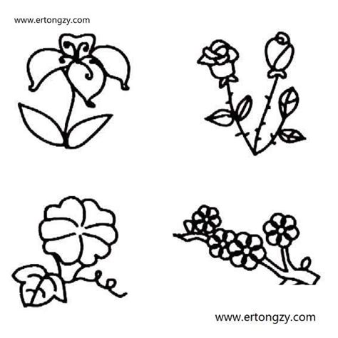 几种小花简笔画高清图片，几种小花画法_植物简笔画_ertongzy.com