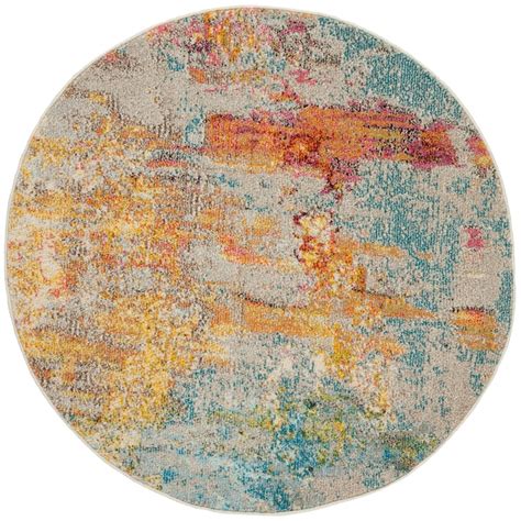 Nourison Celestial 4 X 4 (ft) Sealife Round Indoor Abstract Bohemian ...